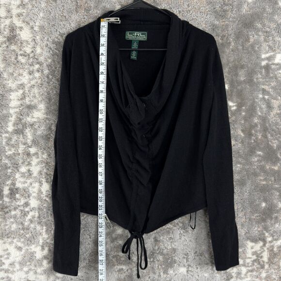 Ralph Lauren Active Sz S Wool Rabbit Hair Snap Button Tie Front Cardigan Sweater - Picture 2 of 8